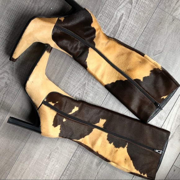 Casadei Made in Italy Leather Calf Hair Boots 7.5 - Picture 7 of 14